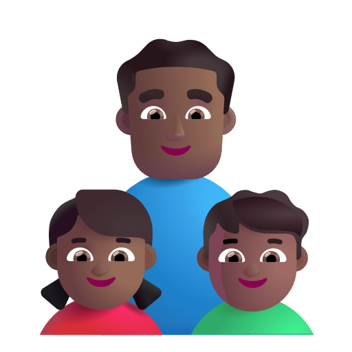 Famille - Homme: Peau Moyennement Foncée, Fille: Peau Moyennement Foncée, Garçon: Peau Moyennement Foncée