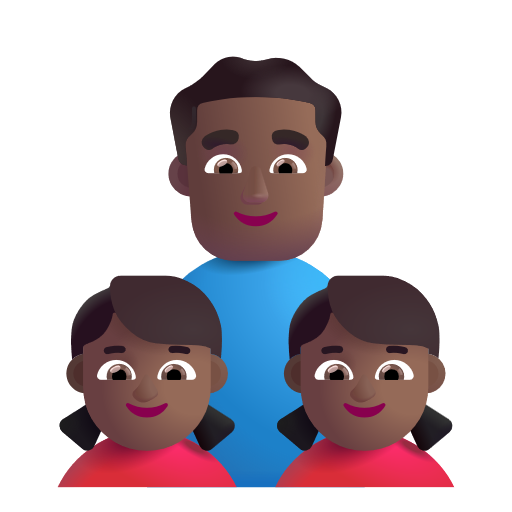Famille - Homme: Peau Moyennement Foncée, Fille: Peau Moyennement Foncée, Fille: Peau Moyennement Foncée