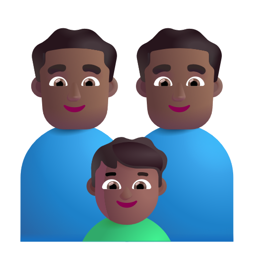 Famille - Homme: Peau Moyennement Foncée, Homme: Peau Moyennement Foncée, Garçon: Peau Moyennement Foncée