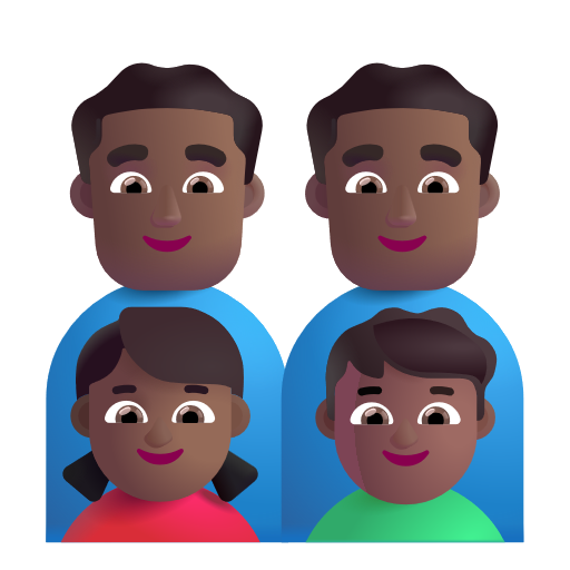 Famille - Homme: Peau Moyennement Foncée, Homme: Peau Moyennement Foncée, Fille: Peau Moyennement Foncée, Garçon: Peau Moyennement Foncée