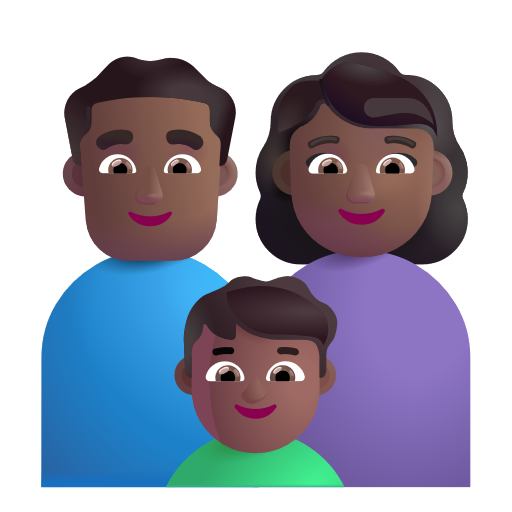 Famille - Homme: Peau Moyennement Foncée, Femme: Peau Moyennement Foncée, Garçon: Peau Moyennement Foncée