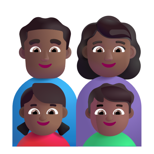 Famille - Homme: Peau Moyennement Foncée, Femme: Peau Moyennement Foncée, Fille: Peau Moyennement Foncée, Garçon: Peau Moyennement Foncée