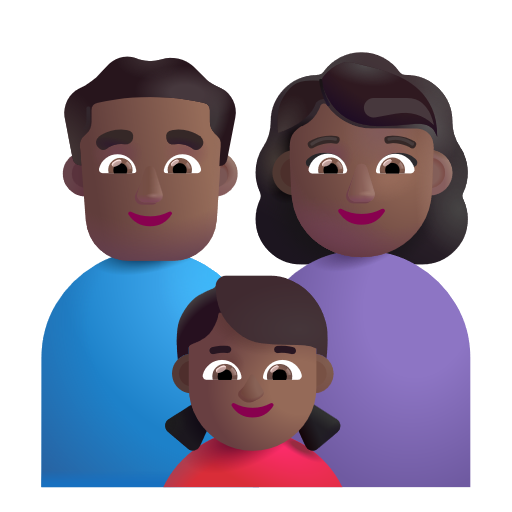 Famille - Homme: Peau Moyennement Foncée, Femme: Peau Moyennement Foncée, Fille: Peau Moyennement Foncée