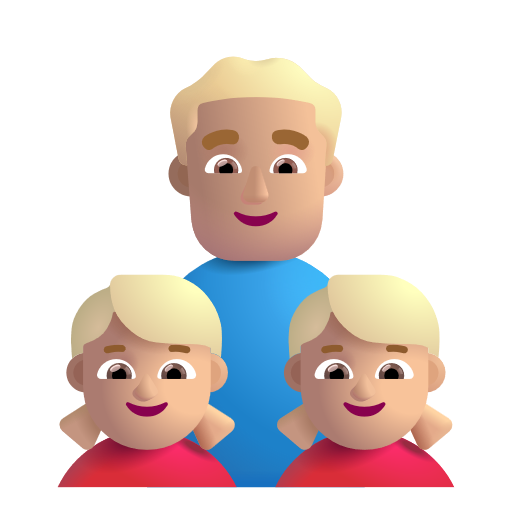 Famille - Homme: Peau Moyennement Claire, Fille: Peau Moyennement Claire, Fille: Peau Moyennement Claire