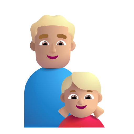 Famille - Homme: Peau Moyennement Claire, Fille: Peau Moyennement Claire