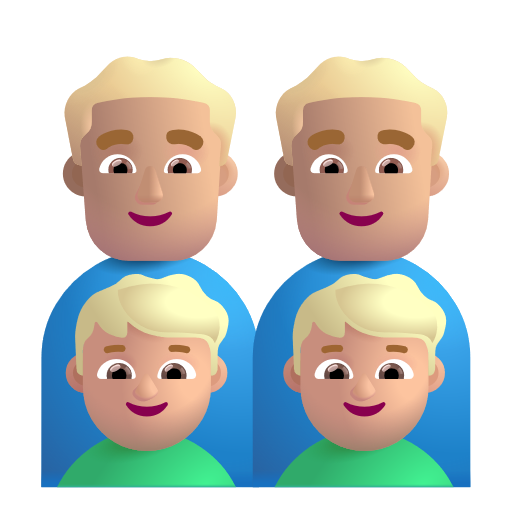 Famille - Homme: Peau Moyennement Claire, Homme: Peau Moyennement Claire, Garçon: Peau Moyennement Claire, Garçon: Peau Moyennement Claire