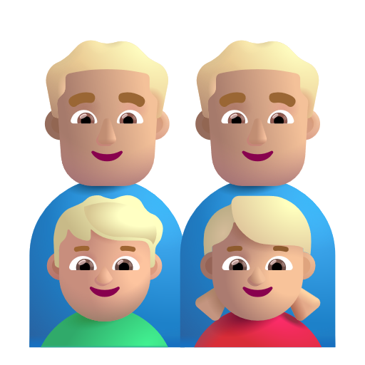 Famille - Homme: Peau Moyennement Claire, Homme: Peau Moyennement Claire, Garçon: Peau Moyennement Claire, Fille: Peau Moyennement Claire