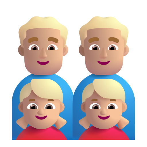 Famille - Homme: Peau Moyennement Claire, Homme: Peau Moyennement Claire, Fille: Peau Moyennement Claire, Fille: Peau Moyennement Claire