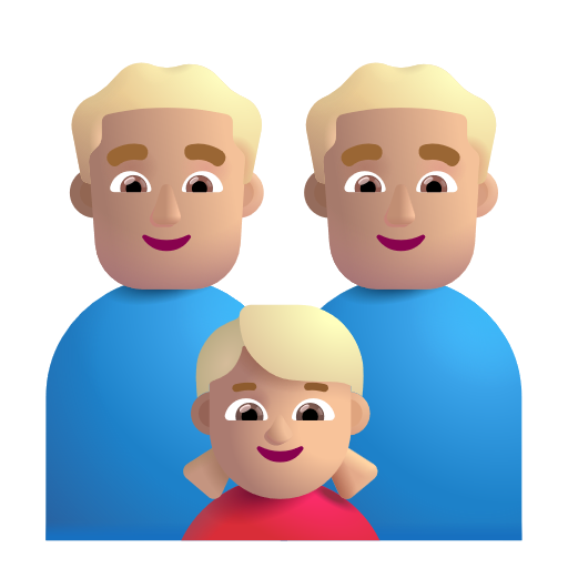 Famille - Homme: Peau Moyennement Claire, Homme: Peau Moyennement Claire, Fille: Peau Moyennement Claire