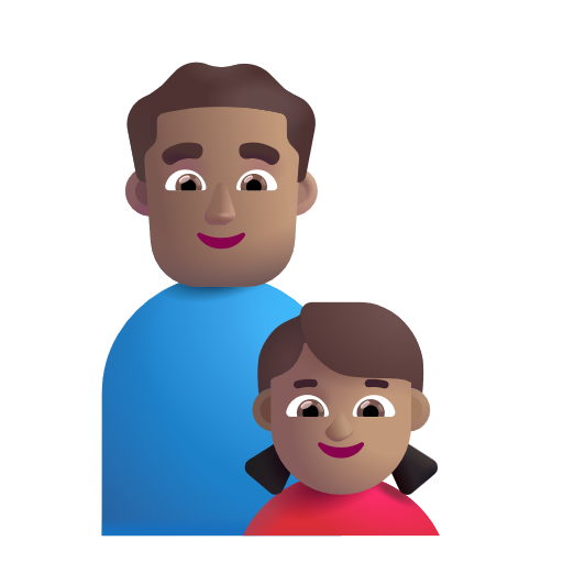 Famille - Homme: Peau Moyenne, Fille: Peau Moyenne
