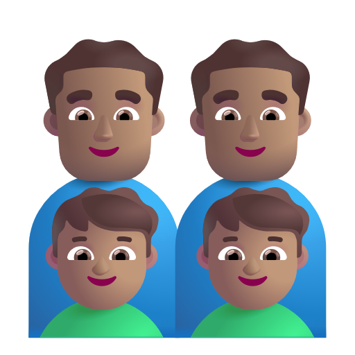 Famille - Homme: Peau Moyenne, Homme: Peau Moyenne, Garçon: Peau Moyenne, Garçon: Peau Moyenne