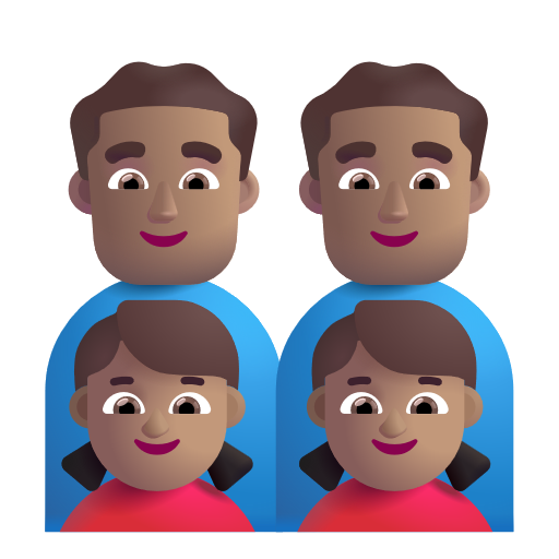 Famille - Homme: Peau Moyenne, Homme: Peau Moyenne, Fille: Peau Moyenne, Fille: Peau Moyenne
