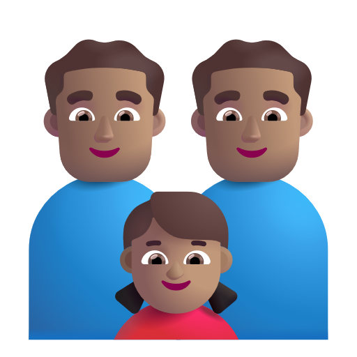 Famille - Homme: Peau Moyenne, Homme: Peau Moyenne, Fille: Peau Moyenne