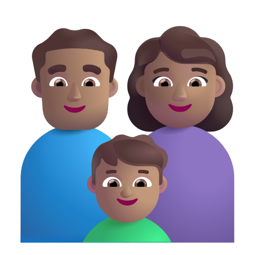 Famille - Homme: Peau Moyenne, Femme: Peau Moyenne, Garçon: Peau Moyenne