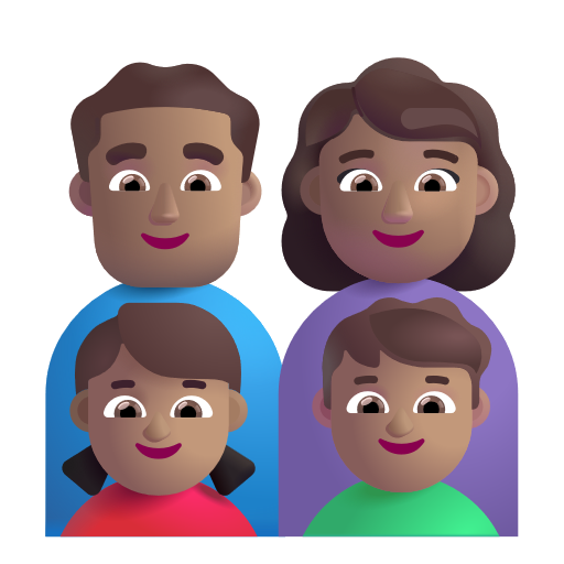Famille - Homme: Peau Moyenne, Femme: Peau Moyenne, Fille: Peau Moyenne, Garçon: Peau Moyenne