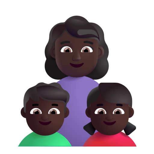 Famille - Femme: Peau Foncée, Garçon: Peau Foncée, Fille: Peau Foncée