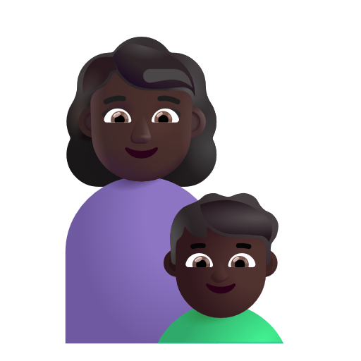 Famille - Femme: Peau Foncée, Garçon: Peau Foncée