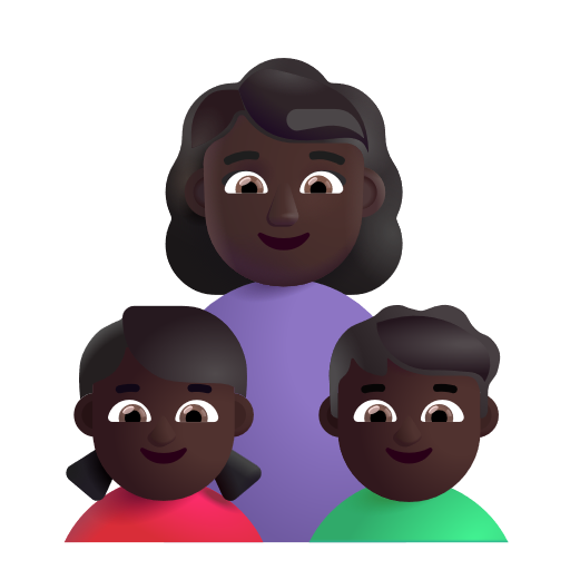 Famille - Femme: Peau Foncée, Fille: Peau Foncée, Garçon: Peau Foncée