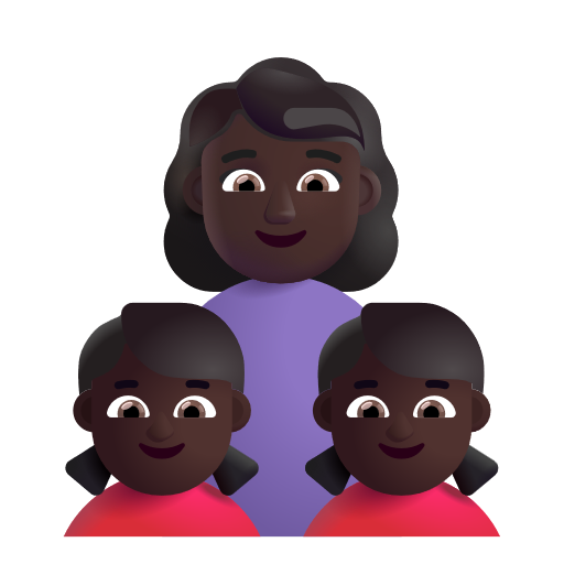 Famille - Femme: Peau Foncée, Fille: Peau Foncée, Fille: Peau Foncée