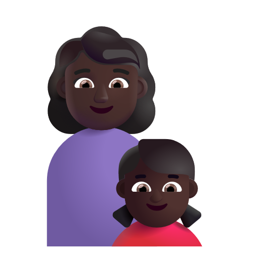 Famille - Femme: Peau Foncée, Fille: Peau Foncée