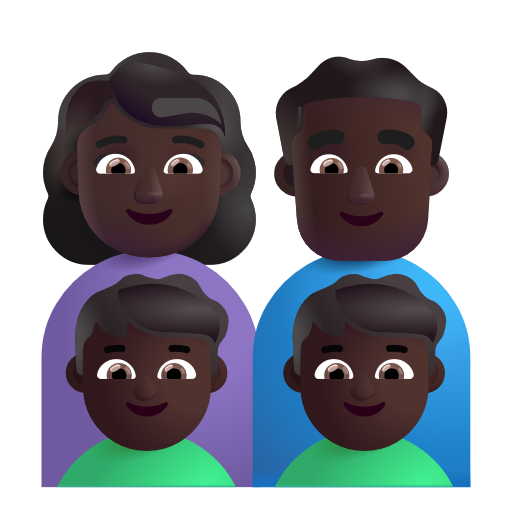 Famille - Femme: Peau Foncée, Homme: Peau Foncée, Garçon: Peau Foncée, Garçon: Peau Foncée