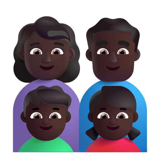 Famille - Femme: Peau Foncée, Homme: Peau Foncée, Garçon: Peau Foncée, Fille: Peau Foncée