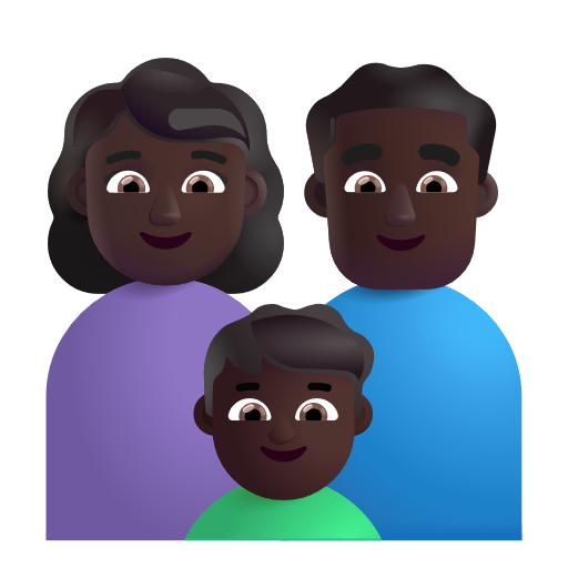 Famille - Femme: Peau Foncée, Homme: Peau Foncée, Garçon: Peau Foncée
