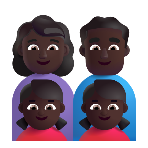 Famille - Femme: Peau Foncée, Homme: Peau Foncée, Fille: Peau Foncée, Fille: Peau Foncée