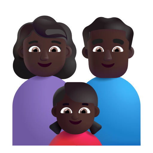 Famille - Femme: Peau Foncée, Homme: Peau Foncée, Fille: Peau Foncée