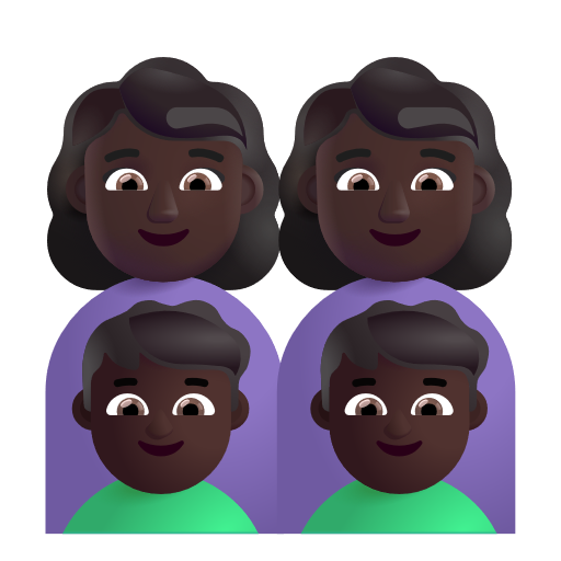 Famille - Femme: Peau Foncée, Femme: Peau Foncée, Garçon: Peau Foncée, Garçon: Peau Foncée