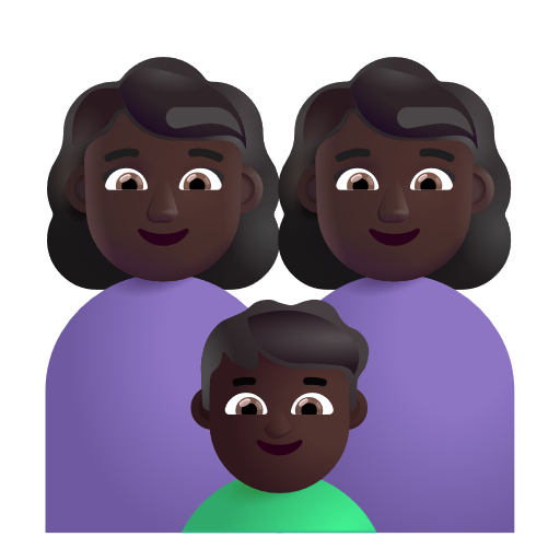 Famille - Femme: Peau Foncée, Femme: Peau Foncée, Garçon: Peau Foncée