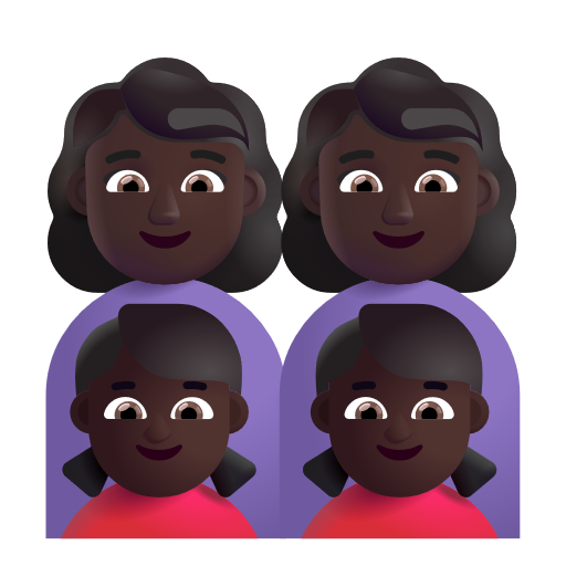Famille - Femme: Peau Foncée, Femme: Peau Foncée, Fille: Peau Foncée, Fille: Peau Foncée