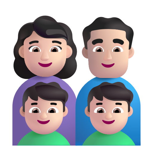Famille - Femme: Peau Claire, Homme: Peau Claire, Garçon: Peau Claire, Garçon: Peau Claire