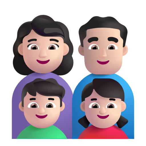 Famille - Femme: Peau Claire, Homme: Peau Claire, Garçon: Peau Claire, Fille: Peau Claire