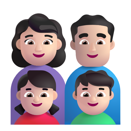 Famille - Femme: Peau Claire, Homme: Peau Claire, Fille: Peau Claire, Garçon: Peau Claire