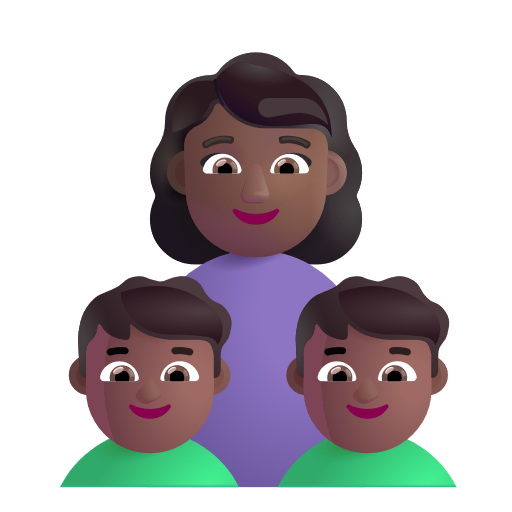Famille - Femme: Peau Moyennement Foncée, Garçon: Peau Moyennement Foncée, Garçon: Peau Moyennement Foncée