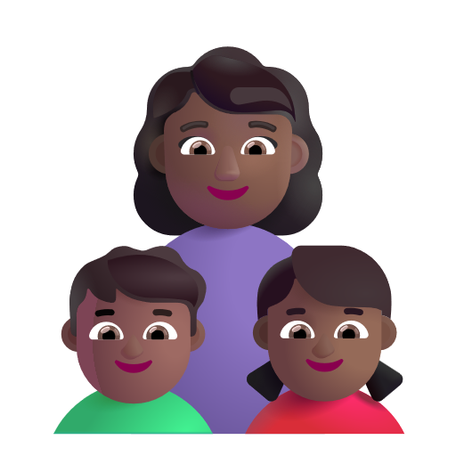 Famille - Femme: Peau Moyennement Foncée, Garçon: Peau Moyennement Foncée, Fille: Peau Moyennement Foncée