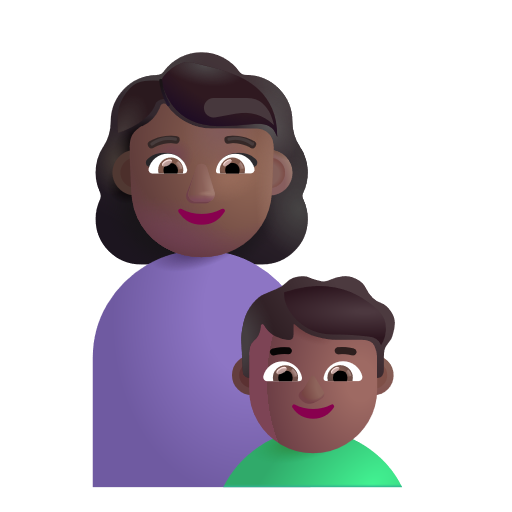 Famille - Femme: Peau Moyennement Foncée, Garçon: Peau Moyennement Foncée
