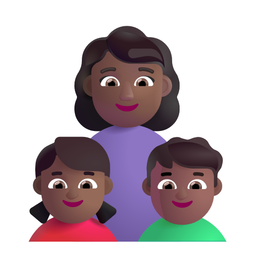 Famille - Femme: Peau Moyennement Foncée, Fille: Peau Moyennement Foncée, Garçon: Peau Moyennement Foncée