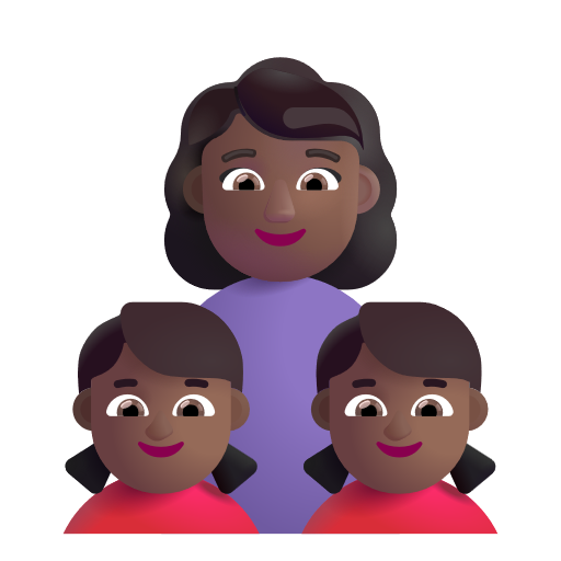 Famille - Femme: Peau Moyennement Foncée, Fille: Peau Moyennement Foncée, Fille: Peau Moyennement Foncée