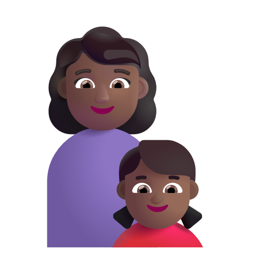 Famille - Femme: Peau Moyennement Foncée, Fille: Peau Moyennement Foncée
