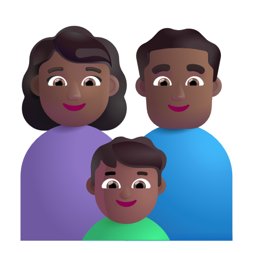 Famille - Femme: Peau Moyennement Foncée, Homme: Peau Moyennement Foncée, Garçon: Peau Moyennement Foncée