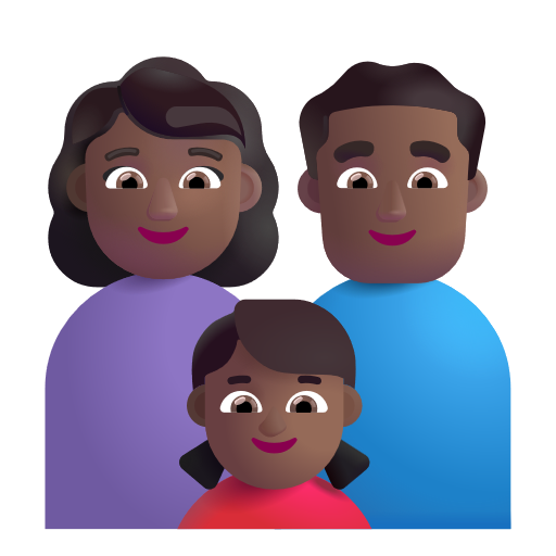 Famille - Femme: Peau Moyennement Foncée, Homme: Peau Moyennement Foncée, Fille: Peau Moyennement Foncée