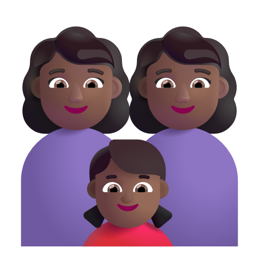 Famille - Femme: Peau Moyennement Foncée, Femme: Peau Moyennement Foncée, Fille: Peau Moyennement Foncée