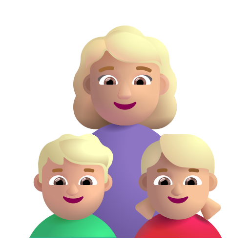 Famille - Femme: Peau Moyennement Claire, Garçon: Peau Moyennement Claire, Fille: Peau Moyennement Claire