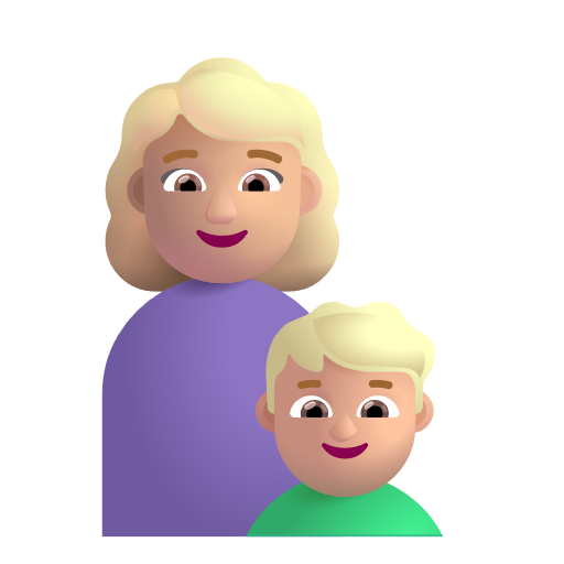 Famille - Femme: Peau Moyennement Claire, Garçon: Peau Moyennement Claire