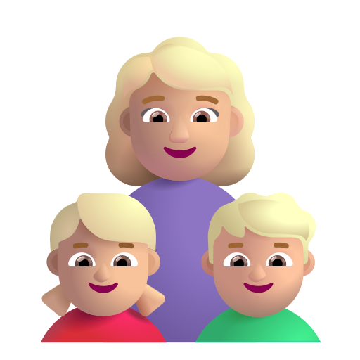 Famille - Femme: Peau Moyennement Claire, Fille: Peau Moyennement Claire, Garçon: Peau Moyennement Claire