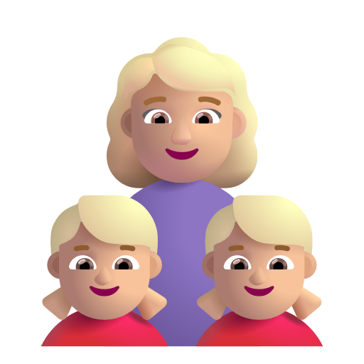 Famille - Femme: Peau Moyennement Claire, Fille: Peau Moyennement Claire, Fille: Peau Moyennement Claire