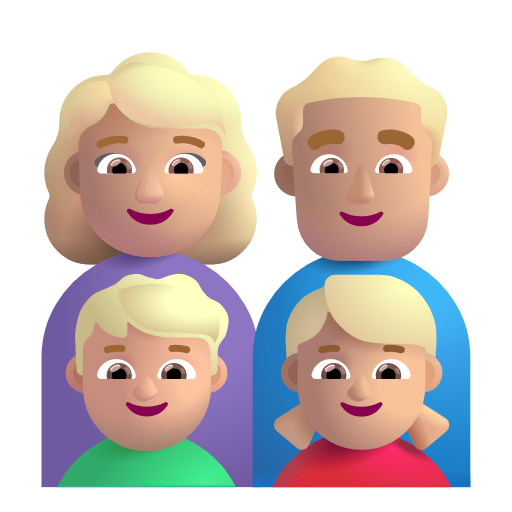 Famille - Femme: Peau Moyennement Claire, Homme: Peau Moyennement Claire, Garçon: Peau Moyennement Claire, Fille: Peau Moyennement Claire