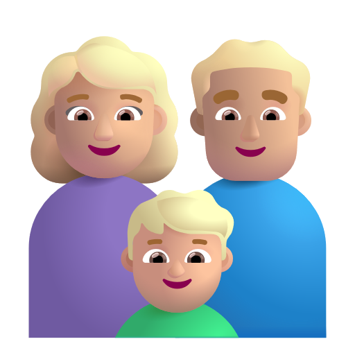 Famille - Femme: Peau Moyennement Claire, Homme: Peau Moyennement Claire, Garçon: Peau Moyennement Claire